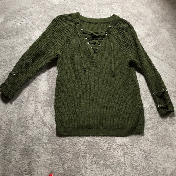 Forrest Green Tie Sweater NWOT - Picture 2 of 5